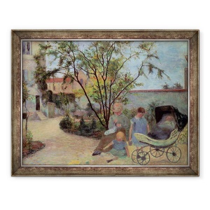 Tablou inramat - Paul Gauguin - Cifre intr-o gradina, 60 x 80 cm