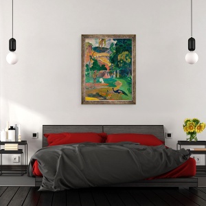 Tablou inramat - Paul Gauguin - Matamoe sau, Peisaj cu pauni, 70 x 90 cm - Img 3