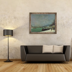 Tablou inramat - Paul Gauguin - Sena la Pont dIena, Iarna, 60 x 80 cm - Img 2