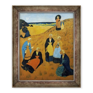 Tablou inramat - Paul Serusier - Tineri Breton Femei purtand saluri, sau Fetele din Douarnenez, 50 x 60 cm