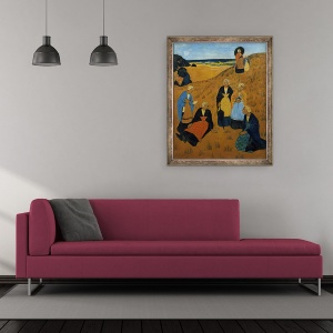 Tablou inramat - Paul Serusier - Tineri Breton Femei purtand saluri, sau Fetele din Douarnenez, 50 x 60 cm - Img 2