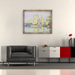 Tablou inramat - Paul Signac - Trei piloni galbeni, 70 x 85 cm - Img 2