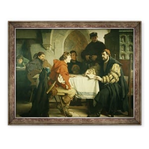 Tablou inramat - Paul Thumann - Luther la Schwarzen Baeren in Jena, 60 x 80 cm