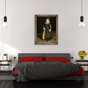 Tablou inramat - Paulus Moreelse - Portretul unui baiat de patru ani cu club si minge, 70 x 90 cm - Img 3