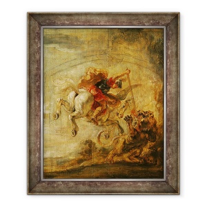 Tablou inramat - Peter Paul Rubens - Bellerophon de echitatie Pegasus lupta Chimaera, 50 x 60 cm