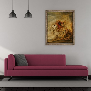 Tablou inramat - Peter Paul Rubens - Bellerophon de echitatie Pegasus lupta Chimaera, 50 x 60 cm - Img 2