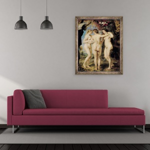 Tablou inramat - Peter Paul Rubens - Cele Trei Gratii, 50 x 60 cm - Img 2