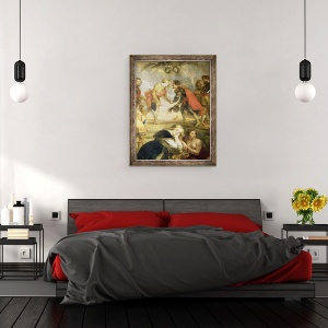 Tablou inramat - Peter Paul Rubens - intalnirea lui Ferdinand al II-lea 1578-1637 si a fiului sau Cardinalul Infante Ferdinand inainte de batalia de la Nordlingen in 1634, 70 x 90 cm - Img 3
