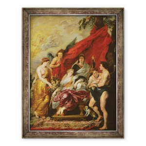 Tablou inramat - Peter Paul Rubens - Nasterea lui Ludovic al XIII-lea 1601-43 la Fontainebleau, 27 septembrie 1601, din ciclul Medici, 60 x 80 cm
