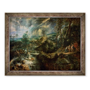Tablou inramat - Peter Paul Rubens - Peisaj cu Philemon si Baucis c.1625, 70 x 90 cm