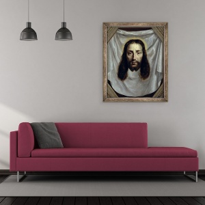 Tablou inramat - Philippe de Champaigne - Giulgiul Sfantului Veronica, 50 x 60 cm - Img 2