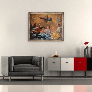 Tablou inramat - Philippe de Champaigne - Un concert de ingeri, 50 x 60 cm - Img 2