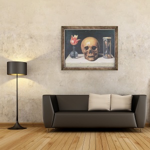 Tablou inramat - Philippe de Champaigne - Vanitas Natura moarta cu o lalea, 60 x 80 cm - Img 2