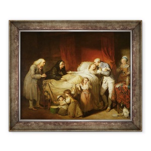 Tablou inramat - Pierre Alexandre Wille - Ultimele momente ale iubitei sotii, 50 x 60 cm