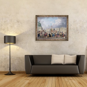 Tablou inramat - Pierre-Antoine Demachy - O executie, Place de la Revolution, 60 x 80 cm - Img 2