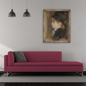 Tablou inramat - Pierre Auguste Renoir - Portretul unei femei, posibil Margot, 50 x 60 cm - Img 2