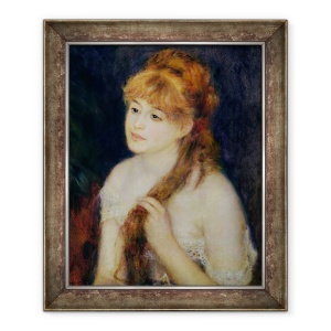 Tablou inramat - Pierre Auguste Renoir - Tanara Femeie impletitura parul, 50 x 60 cm