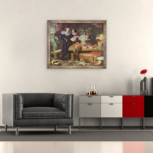 Tablou inramat - Pierre Boucle - Vanzatorul de fructe, 50 x 60 cm - Img 2