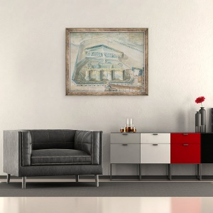 Tablou inramat - Pierre Francois Palloy - Vedere spre Bastilia, 50 x 60 cm - Img 2