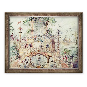 Tablou inramat - Pierre Luc Charles Ciceri - Set de design pentru Aladdin, 70 x 90 cm