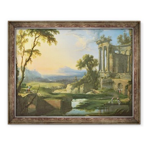 Tablou inramat - Pierre Patel - Peisaj italian cu ruine, 60 x 80 cm