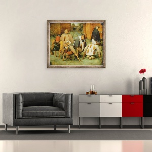 Tablou inramat - Pieter Bruegel the Elder - Cersetorii, 50 x 60 cm - Img 2