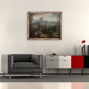 Tablou inramat - Pieter Bruegel the Elder - Cotofana pe spanzuratoare, 50 x 60 cm - Img 2