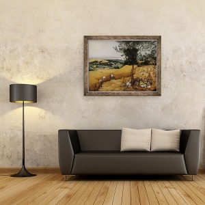 Tablou inramat - Pieter Bruegel the Elder - Culegatorii august/septembrie, 70 x 90 cm - Img 2