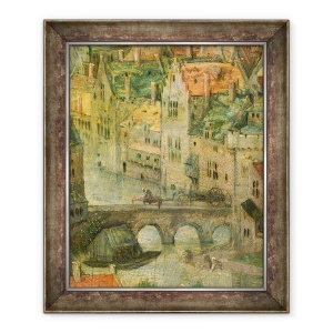Tablou inramat - Pieter Bruegel the Elder - Detaliu oras din Turnul Babel, 50 x 60 cm