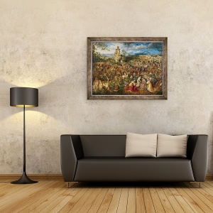 Tablou inramat - Pieter Bruegel the Elder - Hristos Purtand Crucea, 60 x 80 cm - Img 2