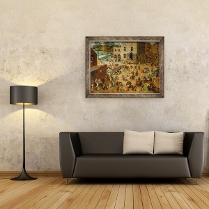 Tablou inramat - Pieter Bruegel the Elder - Jocuri pentru copii, 60 x 80 cm - Img 2