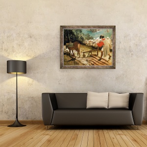 Tablou inramat - Pieter Bruegel the Elder - Peisaj cu caderea lui Icarus, detaliu al unui om arat, 60 x 80 cm - Img 2