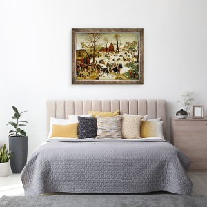 Tablou inramat - Pieter Brueghel the Younger - Recensamantul din Betleem II, 70 x 90 cm - Img 3