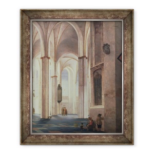 Tablou inramat - Pieter Jansz Saenredam - Interiorul Buurkerk la Utrecht, 70 x 85 cm