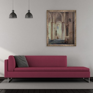 Tablou inramat - Pieter Jansz Saenredam - Interiorul Buurkerk la Utrecht, 50 x 60 cm - Img 2