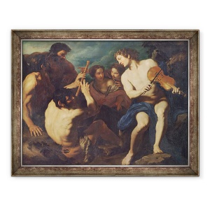 Tablou inramat - Pietro Antonio Novelli - Duel muzical intre Apollo si Marsyas, 70 x 90 cm