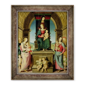 Tablou inramat - Pietro Perugino - Familia Sf. Ana, 50 x 60 cm