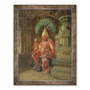 Tablou inramat - Piotr Petrovitch Weretshchagin - Statuia Vishnu in Templul Indra, 70 x 90 cm