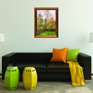 Tablou înrămat Pissarro Autumn Poplars 30x40 cm în ramă aurie