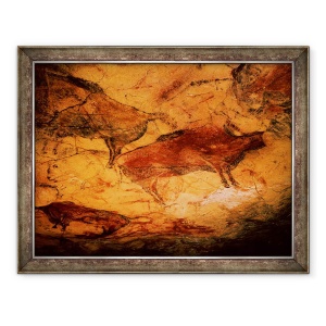 Tablou inramat - Prehistoric - Bizonul din pesterile din Altimira, 70 x 90 cm