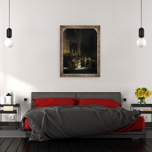 Tablou inramat - Rembrandt Harmensz van Rijn - Femeia luata in adulter, 70 x 90 cm - Img 3