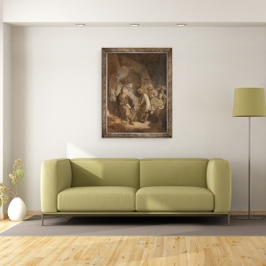 Tablou inramat - Rembrandt Harmensz van Rijn - Iosif le spune visurile parintilor si fratilor sai, 70 x 90 cm - Img 2