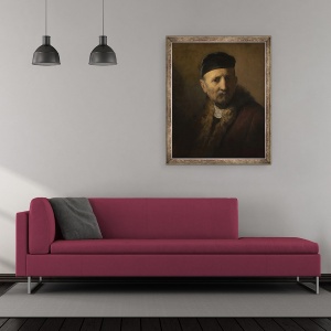 Tablou inramat - Rembrandt Harmensz van Rijn - Tronie a unui batran, 50 x 60 cm - Img 2