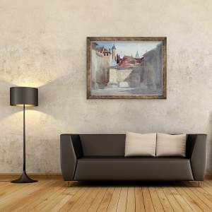 Tablou inramat - Richard Parkes Bonington - La Place du Molard, 60 x 80 cm - Img 2
