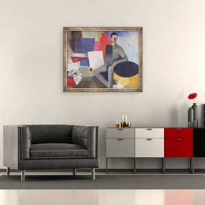 Tablou inramat - Roger de La Fresnaye - Barbatul asezat, 50 x 60 cm - Img 2