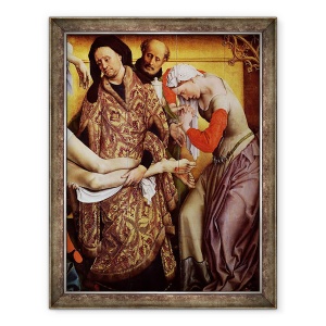 Tablou inramat - Rogier van der Weyden - Coborarea de pe cruce detaliu al Mariei Magdalena si Iosif din Arimateea, 60 x 80 cm