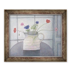 Tablou inramat - Ruth Addinall - Anemone si mac in Ulcior alb, 50 x 60 cm
