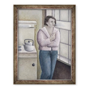 Tablou inramat - Ruth Addinall - Femeie Fumatul la fereastra, 60 x 80 cm
