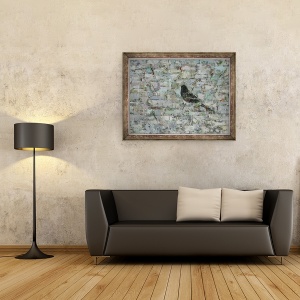 Tablou inramat - Ruth Addinall - Mierla in copac II, 70 x 90 cm - Img 2