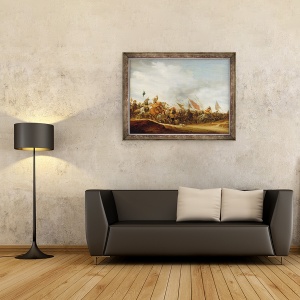 Tablou inramat - Salomon van Ruisdael - O scena de lupta, 60 x 80 cm - Img 2